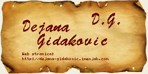 Dejana Gidaković vizit kartica